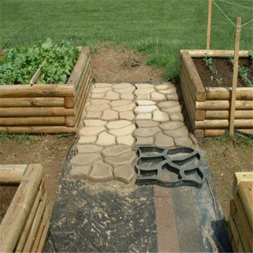 35X35X3.6CM Garden Path Maker Mold DIY Plastic Floor Paving Mould Cement Brick Concrete Molds Home Garden Stone Road Decoration