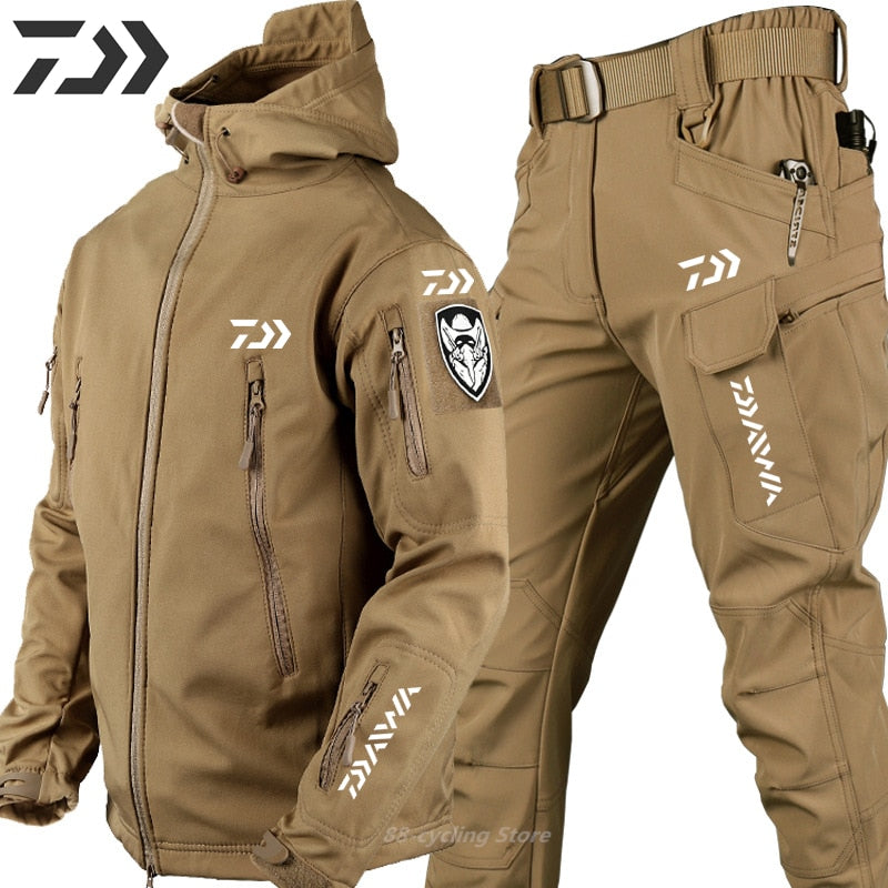 Men&#39;s Tactical Windproof Waterproof Jacket Special Forces Soft Shell Fishing Suit Men&#39;s Army Combat Pants Men&#39;s Fishing Jackets