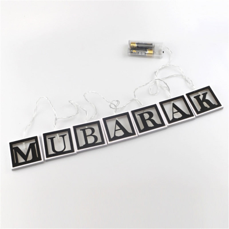 2023 LED 3D Eid Mubarak Decor Ornament Light Eid Kareem Ramadan Decor for Home Ramadan Mubarak Eid Al Adha Islamic Muslim Party