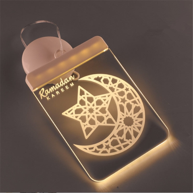 2023 LED 3D Eid Mubarak Decor Ornament Light Eid Kareem Ramadan Decor for Home Ramadan Mubarak Eid Al Adha Islamic Muslim Party