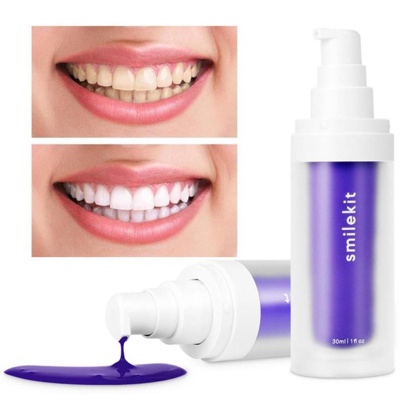 30ml V34 Purple Whitening Toothpaste Remove Stains Reduce Yellowing Care For Teeth Gums Fresh Breath Brightening Teeth 2023